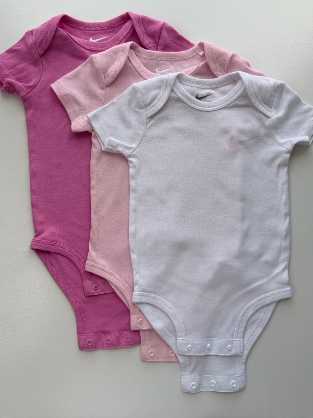 Nike Baby Bodysuit Set 3-Pack Short Sleeve Pink White 9M